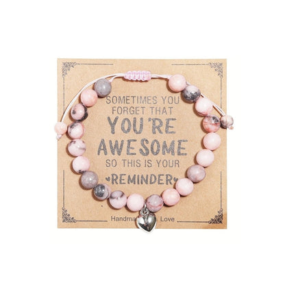 Inspirational Bracelets for Women Natural Stone Healing Relaxation Chakra Bracelet Gifts for Birthday Christmas Mothers day Valentines Thanksgiving Teacher Appreciation Gifts for Her Mom Best Friend Sister Men