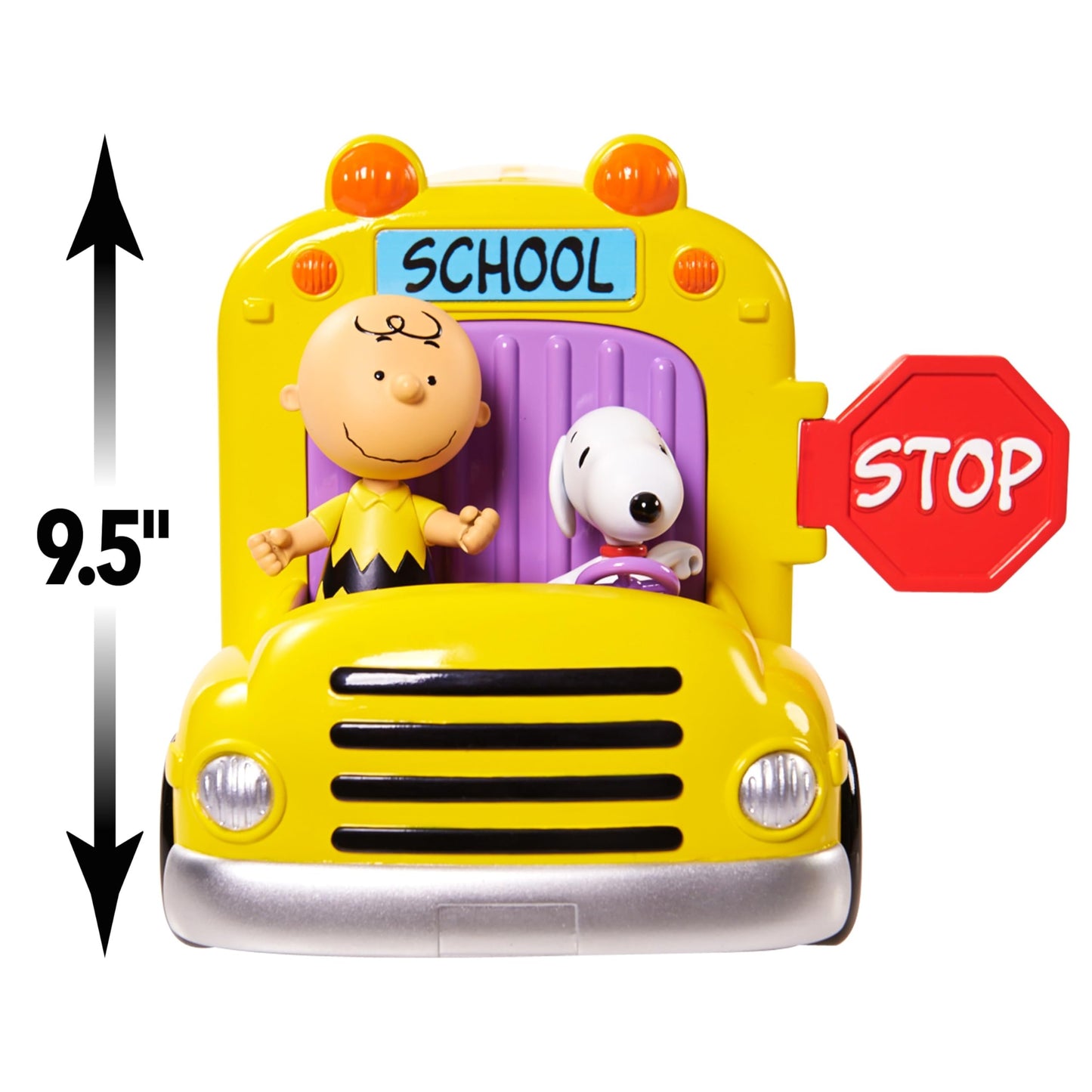 Peanuts Charlie Brown's Interactive School Bus Toy, 11-Pieces, Includes Charlie Brown, Sally, and Snoopy Figures, Toy for Fans, Boys, Girls, Kids, Ages 3 and Up, Kids Toys for Ages 3 Up by Just Play