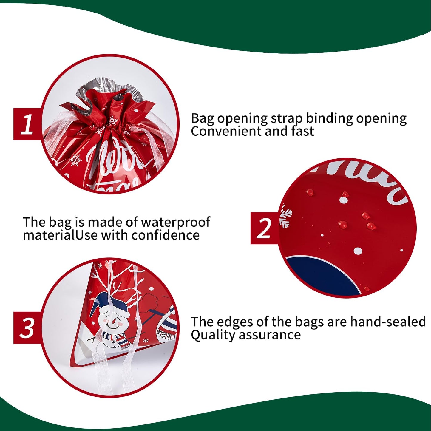 sishunhang 38PCS Christmas Gift Bags, Assorted Sizes Bulk S/M/L, Waterproof Holiday Gift Wrap with Drawstring,Gift Sacks,Gift Wrap Bags,Gift Bags For Presentsgift (38)