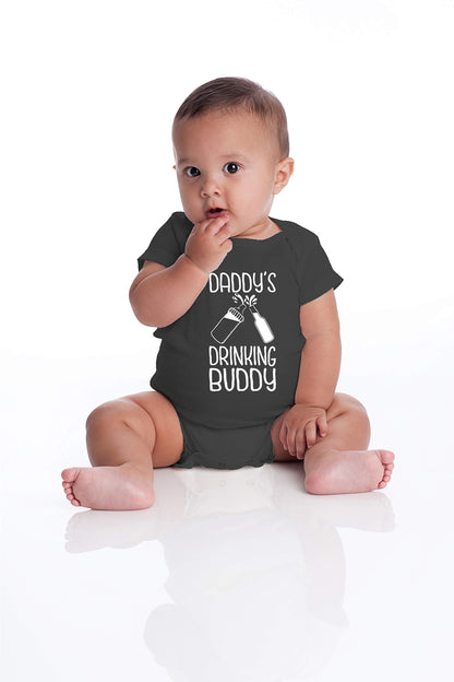 Belle Homie Daddy's Drinking Buddy - Funny Baby Essentials Bodysuit - Infants Outfit Newborn Unisex Rompers
