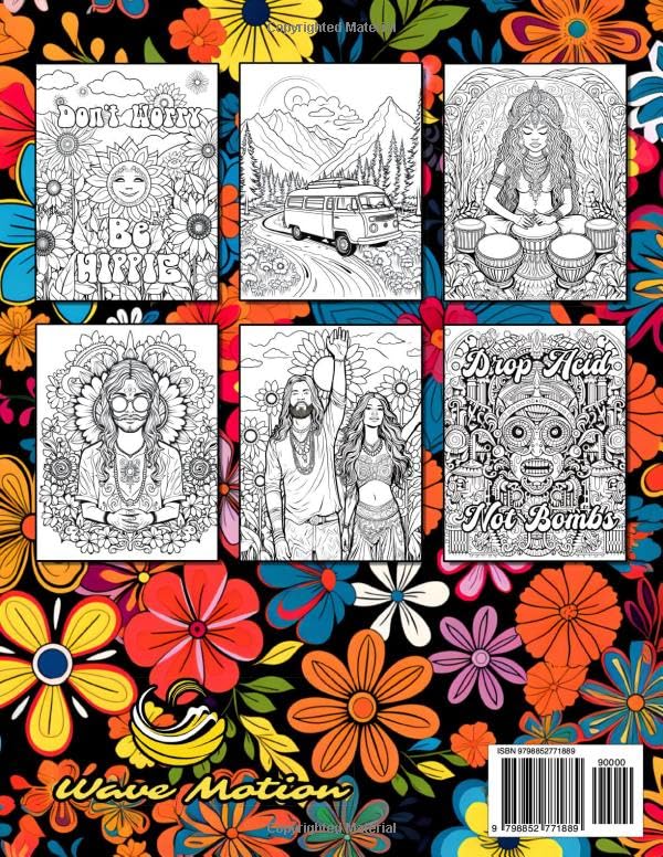 Hippie Soul: Coloring Book for the Mindful Soul, Inspiring Art for Groovy Vibes, Embrace Peace, Love, and Creativity