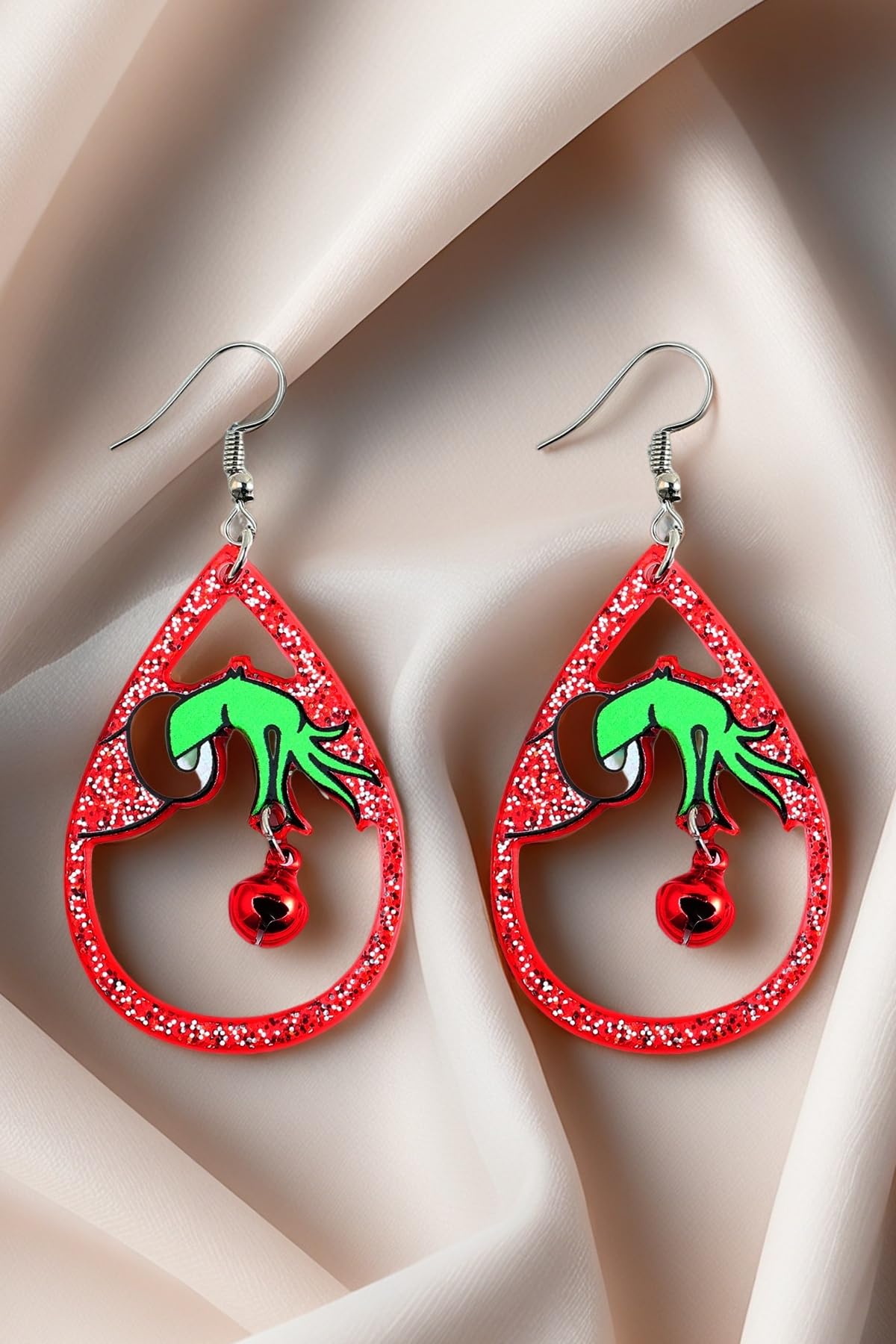 Christmas Red White Green Earrings Gift Holiday Earrings for Women