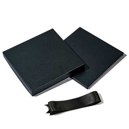 RUSPEPA Black Medium Gift Box with Lids, Ribbon and Tissue Paper, Collapsible Gift Box Perfect for Birthday, Graduation, Father's Day, Wedding and Groomsmen Gifts, 10x10x10 Inches, 1 Pcs