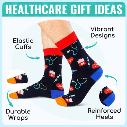 HAPPYPOP Doctors Gifts for Men Women - EMT Gifts Paramedic Gift Doctors Day EMS Week Socks