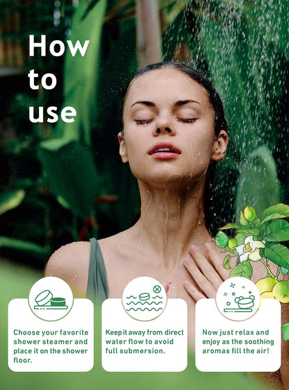 Shower Steamers Aromatherapy - Valentine's Day Gift for Women, Gift Box of 6 Premium Shower Bombs with Essential Oils, Relaxing Home Spa, Stocking Stuffers for Family, Green