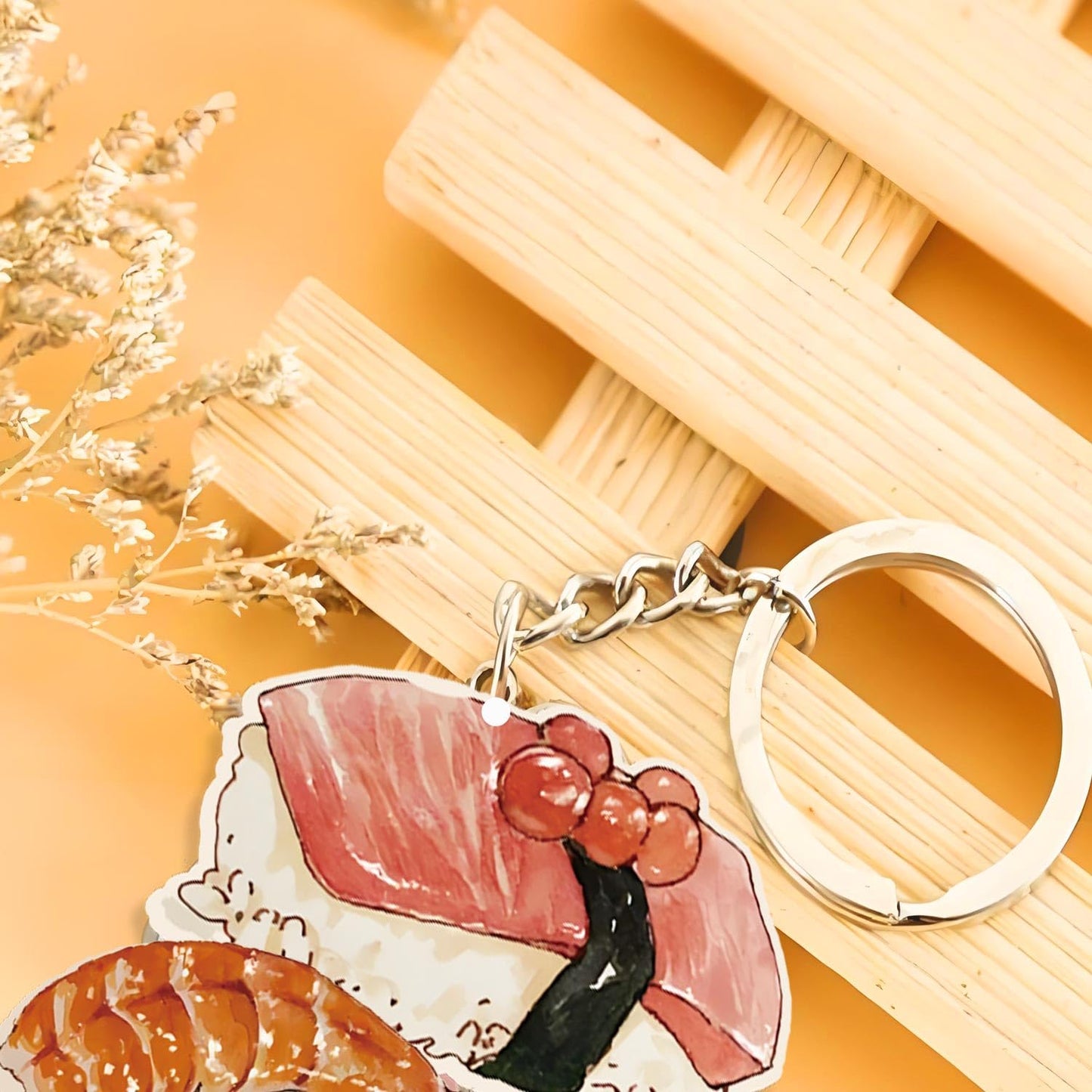 18 Pack Sushi Keychains Japanese Kawaii Fake Food Trinkets - Acrylic Yummy Sushi Keychain Gift Perfect For Lover Accessories,Asian Food Charm Decor, Purse Bag Decoration, Keychain Gift Set
