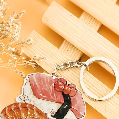 18 Pack Sushi Keychains Japanese Kawaii Fake Food Trinkets - Acrylic Yummy Sushi Keychain Gift Perfect For Lover Accessories,Asian Food Charm Decor, Purse Bag Decoration, Keychain Gift Set