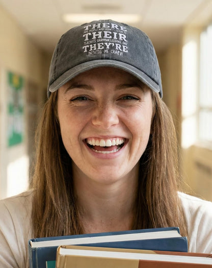 InnoBeta English Teacher Appreciation Gifts, Adjustable Embroidered Baseball Hat for Teacher Appreciation Day, Birthday, Thanksgiving, Christma, End of Term from Student Grey