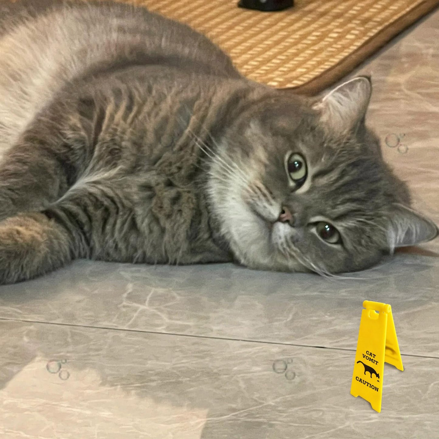 Mini Cat Vomit Sign - Perfect Gag Gift for Cat Lovers and Humor Enthusiasts(Cat Vomit Sign)