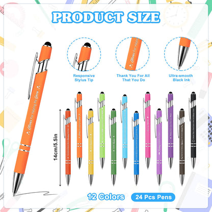 Mkway 24 Set Teacher Appreciation Gifts Bulk - 24 Coffee Cup Notepad+ 24 Ballpoint Pens+ 24 Drawstring Gift Bags, Bulk Gifts for School Office Christmas Teacher's Day Coworker Nurse Employee