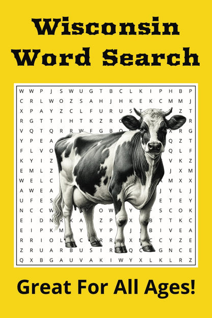 Wisconsin Word Search Puzzle Book: Word Searches with Easy to Read Print about Wisconsin, Adventure, Exploring, and More | 6x9 inches, 112 pages | 50+ ... … Gift for Vacations, Holidays and Free Times