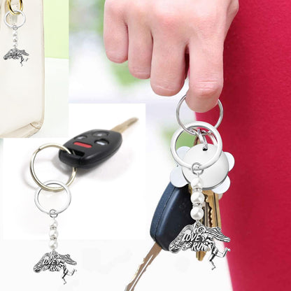 BEKECH Runner Keychain Marathon Runner Jewelry Running Gift Jewelry Track Marathon Gift Athlete Charm Purse Charms Key Ring