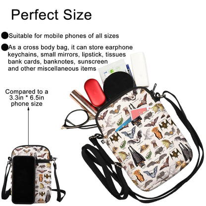 G2TUP Bat Crossbody Bag Bat Themed Gifts Bat Species Gifts Vampire Bat Gift Bat Lover Shoulder Bag
