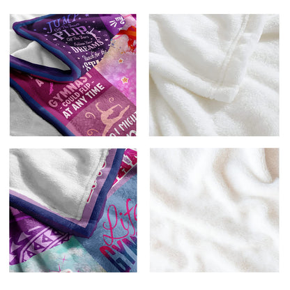 Gymnastics Gifts for Girls, Girls Gymnastics Stuff Blanket Gifts, Gymnastics Christmas Birthday Gifts Throw Blanket 50" x 40"