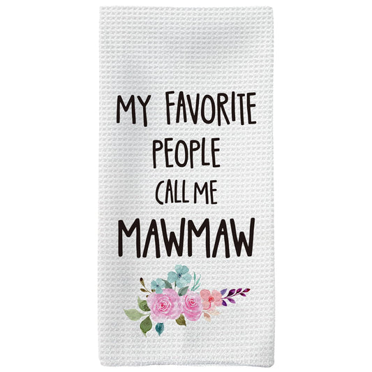 Mawmaw Gifts Kitchen Towels, Gift for Mawmaw Grandma Hand Towel, MawmawChristmas Mother's Day Dish Tea Towels for Kitchen, Mawmaws Grandma Gifts from Grandkids, 16x24inch