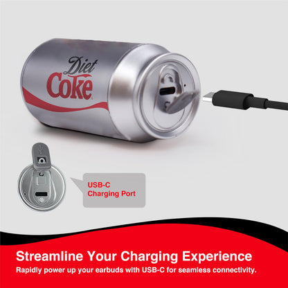 Diet Coke Can Shaped Wireless Earbuds – Bluetooth 5.0 Headphones with Built-in Mic, Voice Assistant Compatibility, 9H Playtime, HD Stereo Sound, Noise Cancelling – Compatible with Apple & Android