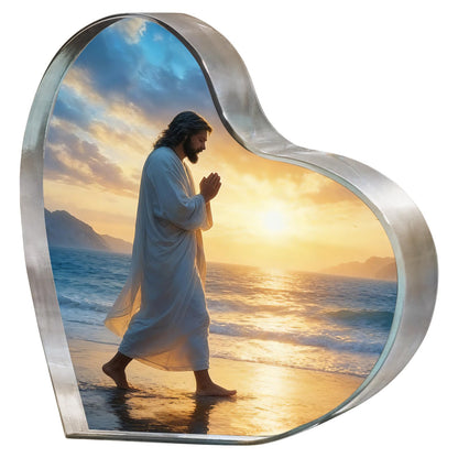 Jesus Christian Gifts for Women, Religious Baptism Faith Decor Christmas Mother Day Easter Gift for Home Prayer Corner, 4x4 Acrylic Religious Jesus Love Me Keepsake