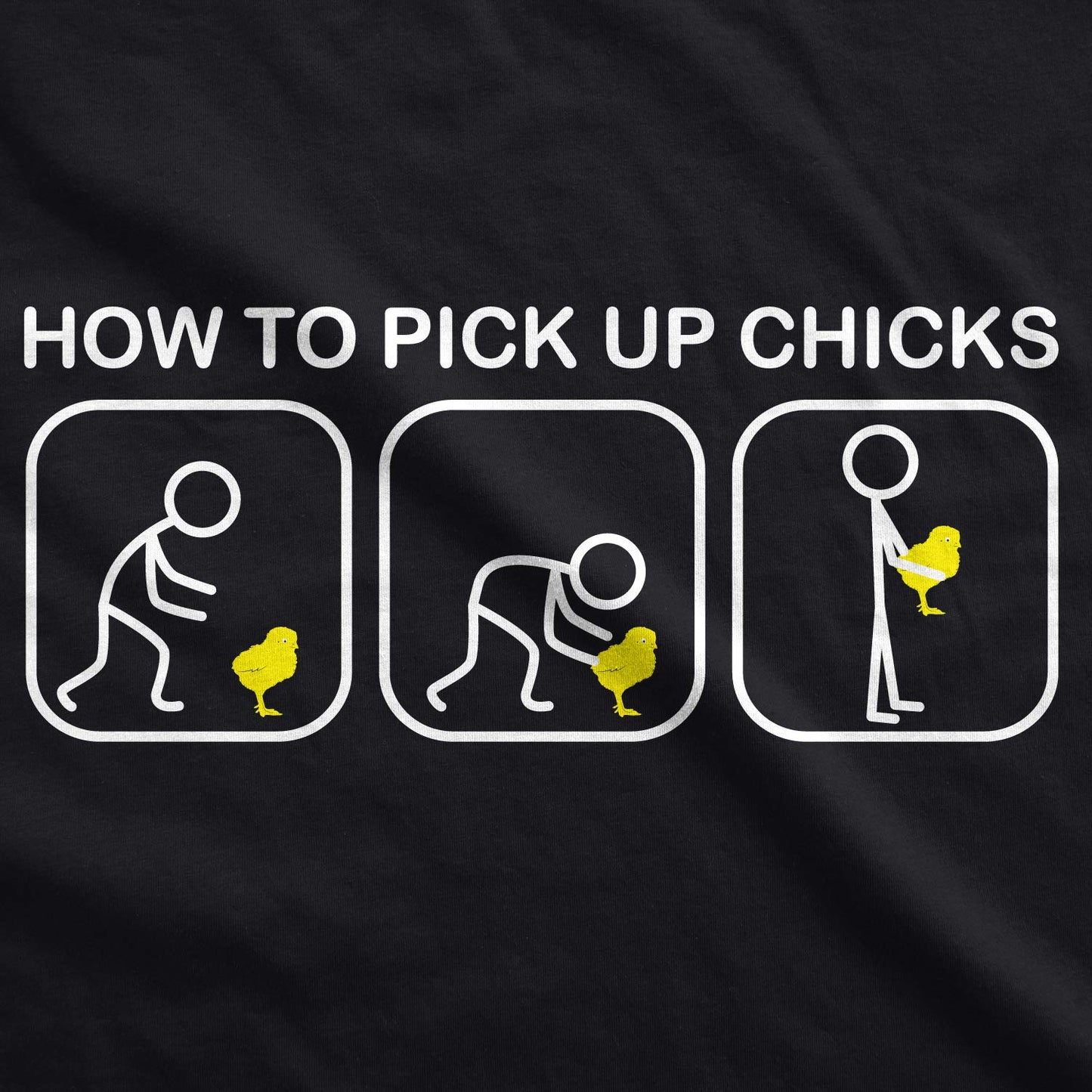 Mens How to Pick Up Chicks Funny T Shirt Cool Graphic Tee Sarcastic Novelty Top Humor Tees