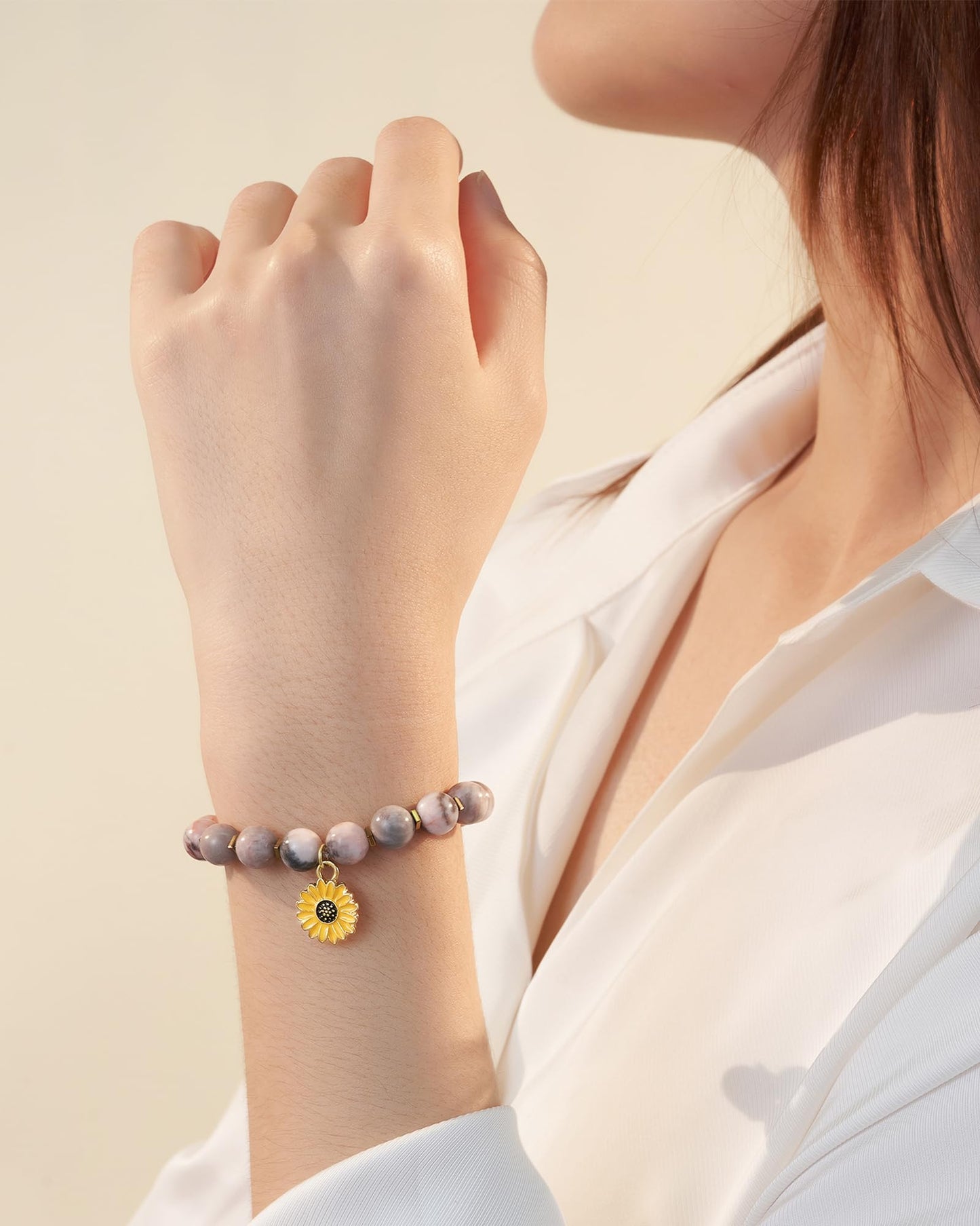 𝗦𝘂𝗻𝗳𝗹𝗼𝘄𝗲𝗿 𝗚𝗶𝗳𝘁𝘀 𝗳𝗼𝗿 𝗪𝗼𝗺𝗲𝗻, Sunflower Bracelet Jewelry 𝗖𝗵𝗿𝗶𝘀𝘁𝗺𝗮𝘀 Birthday Inspirational Gifts for Women Friends Daughter Niece Granddaughter Adults