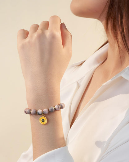 𝗦𝘂𝗻𝗳𝗹𝗼𝘄𝗲𝗿 𝗚𝗶𝗳𝘁𝘀 𝗳𝗼𝗿 𝗪𝗼𝗺𝗲𝗻, Sunflower Bracelet Jewelry 𝗖𝗵𝗿𝗶𝘀𝘁𝗺𝗮𝘀 Birthday Inspirational Gifts for Women Friends Daughter Niece Granddaughter Adults
