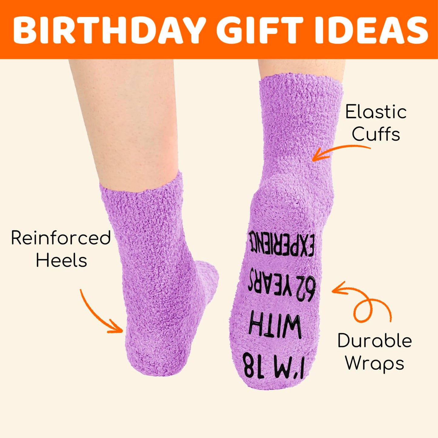 HAPPYPOP Birthday Gifts Ideas for Women - Socks for 75th 80th Year Olds, Socks for Elderly
