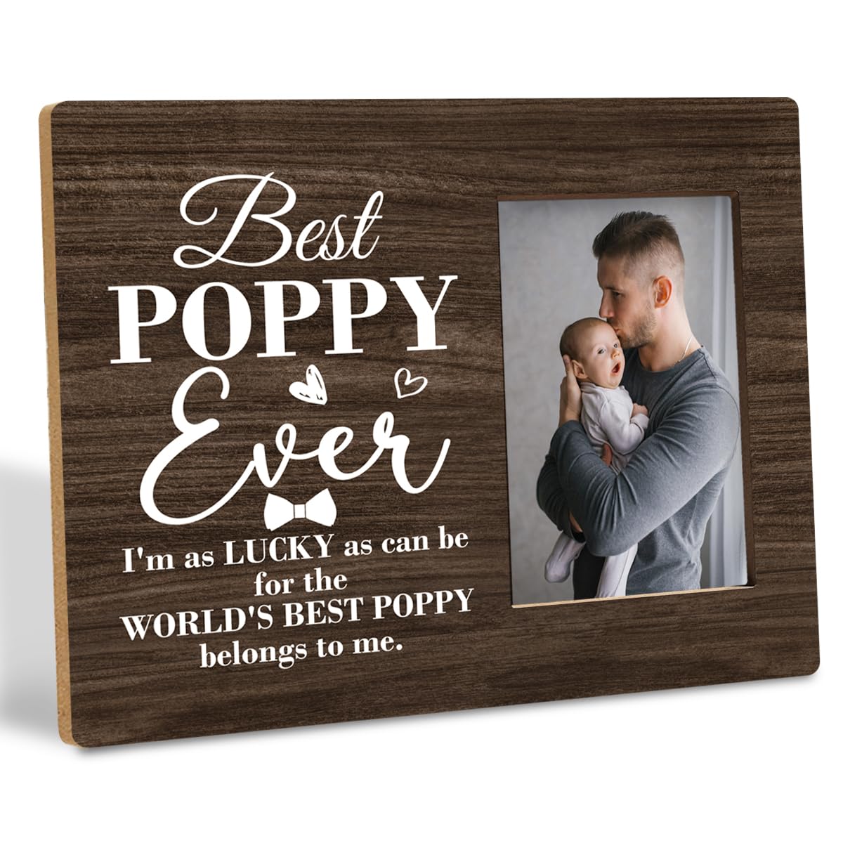 To Poppy Gifts Frame, Best Poppy Ever Gift, I'm as Lucky as Can Be for the Best Poppy Belongs to Me, Gift for Grandpa Poppy, Gift for Father's Day Christmas Birthday Valentines Day 8x10 Inch