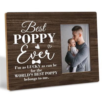 To Poppy Gifts Frame, Best Poppy Ever Gift, I'm as Lucky as Can Be for the Best Poppy Belongs to Me, Gift for Grandpa Poppy, Gift for Father's Day Christmas Birthday Valentines Day 8x10 Inch