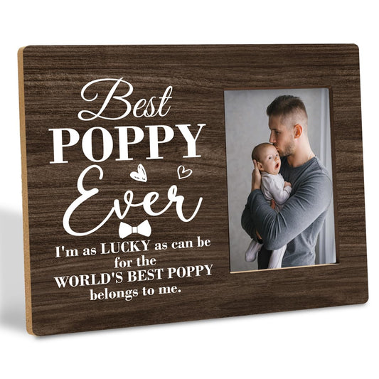 To Poppy Gifts Frame, Best Poppy Ever Gift, I'm as Lucky as Can Be for the Best Poppy Belongs to Me, Gift for Grandpa Poppy, Gift for Father's Day Christmas Birthday Valentines Day 8x10 Inch