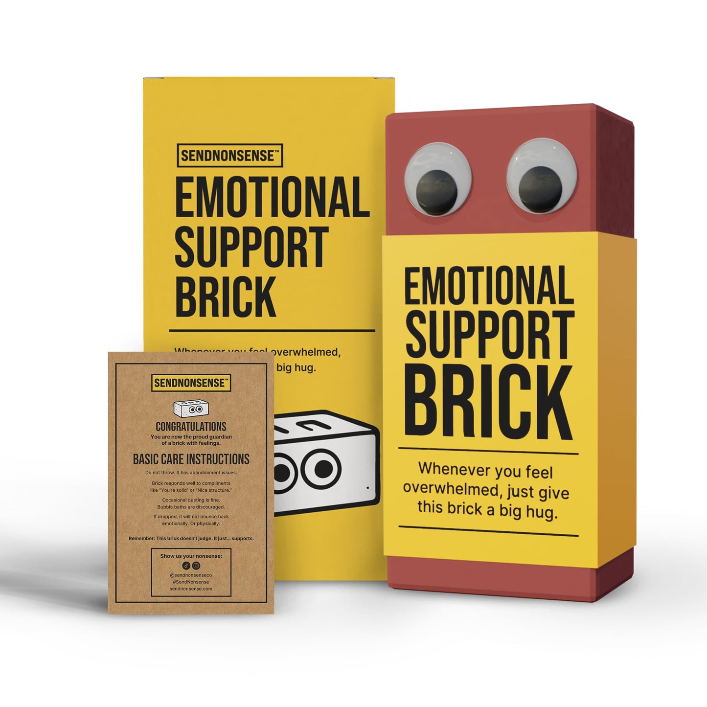 Emotional Support Brick – Funny Stress Relief Gag Gift | Sarcastic Office & Friendship Humor | Novelty Joke Gift