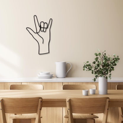 ASL I Love You Heart Hands Decor Sweet Metal Love Sign,Home Decor For Bedroom Living Room Dorm,ASL Gift Decoration