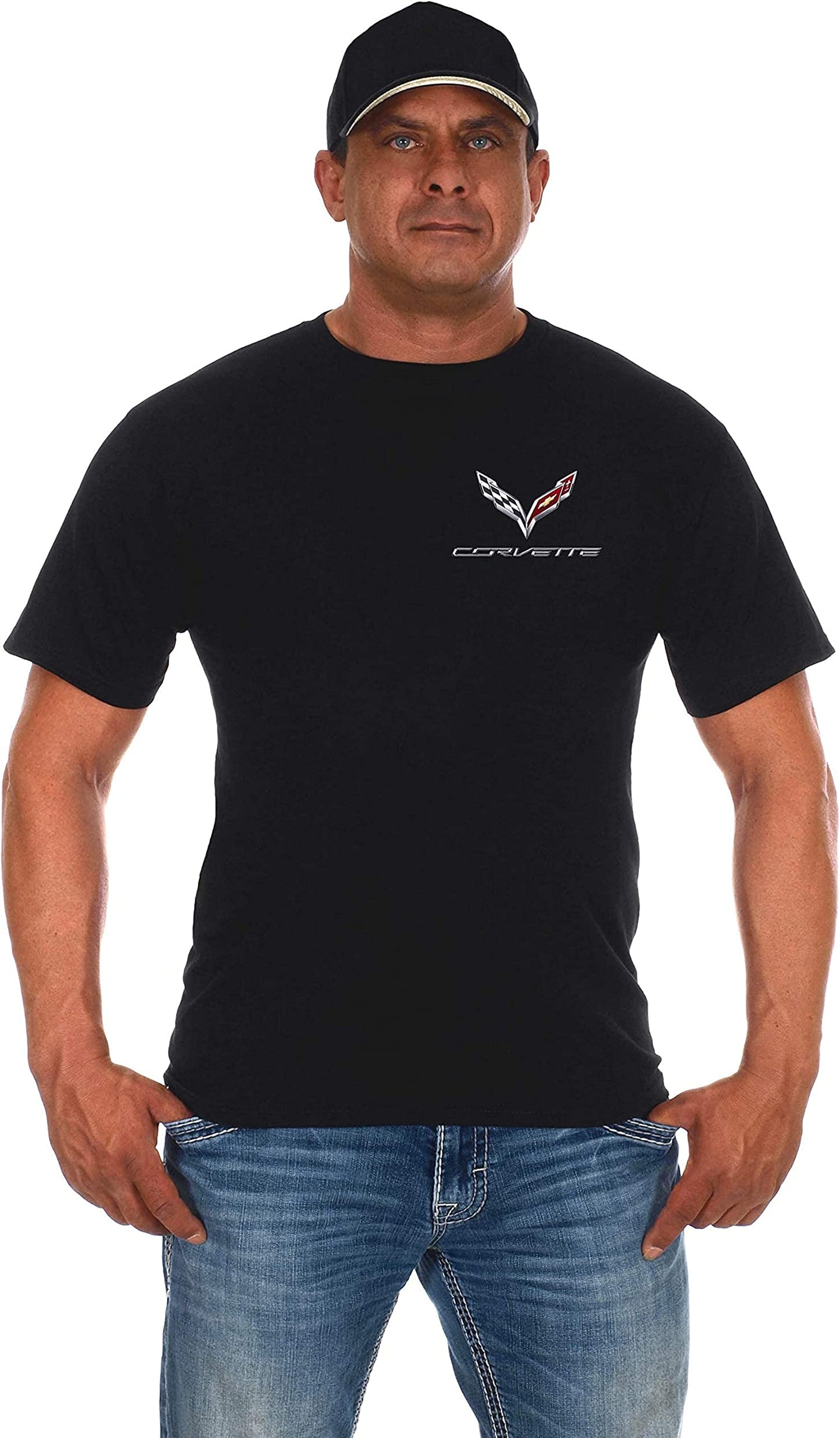 JH DESIGN GROUP Mens Corvette T-Shirt C7 C6 C5 C4 C3 C2 C1 Collage Black Shirt