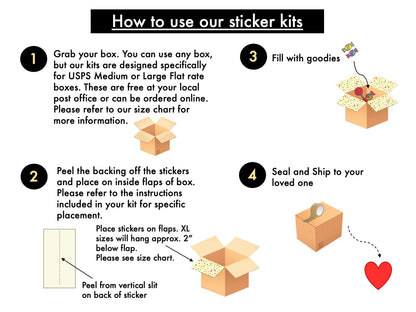 Long Distance Relationship Care Package Stickers Gift Box for Military Deployment - World