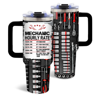 DUUV Mechanic Gifts, Mechanic Tumbler 40 Oz, Stainless Steel Insulated Mug, Christmas Thanksgiving Birthday Gifts for Mechanics Car Enthusiasts, Funny Coffee Travel Mug for Auto Repair Workers, 1PCS