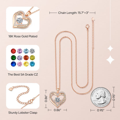 18K Rose Gold Necklaces for Women Birthday Gifts for Women Jewelry for Women Birthday Gifts for Wife Girlfriend Daughter Wife Birthday Gifts for Anniversary Mothers Day Christmas Valentines Gifts