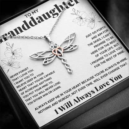 OC9 Gifts Granddaughter Necklace Gift from Grandma or Grandpa with Message Card and Gift Box for Birthday, Graduation and Christmas