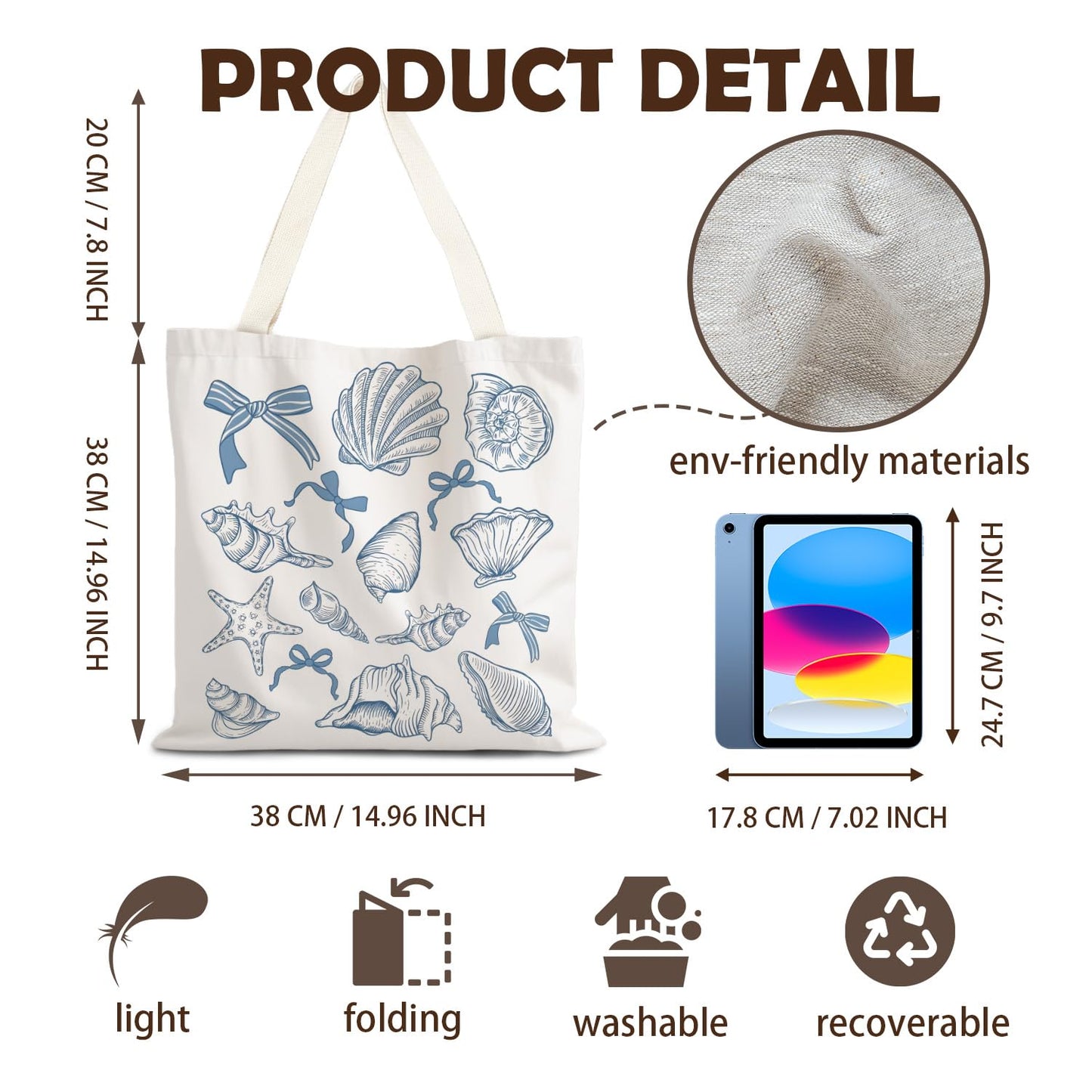 FBB Ocaen Beachy Ocean Sea Fish Reusable Grocery Shopping Bag