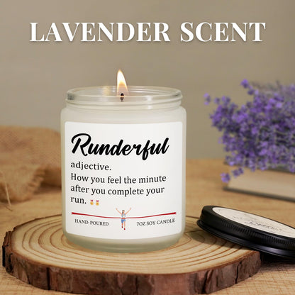 Funny Gifts for Runners Women, Marathon Runners Gifts - Handmade Lavender Soy Wax Candle, Mothers Day Running Gift, Marathon Essentials, Half Marathon, Track and Field, Running Accessories for Women