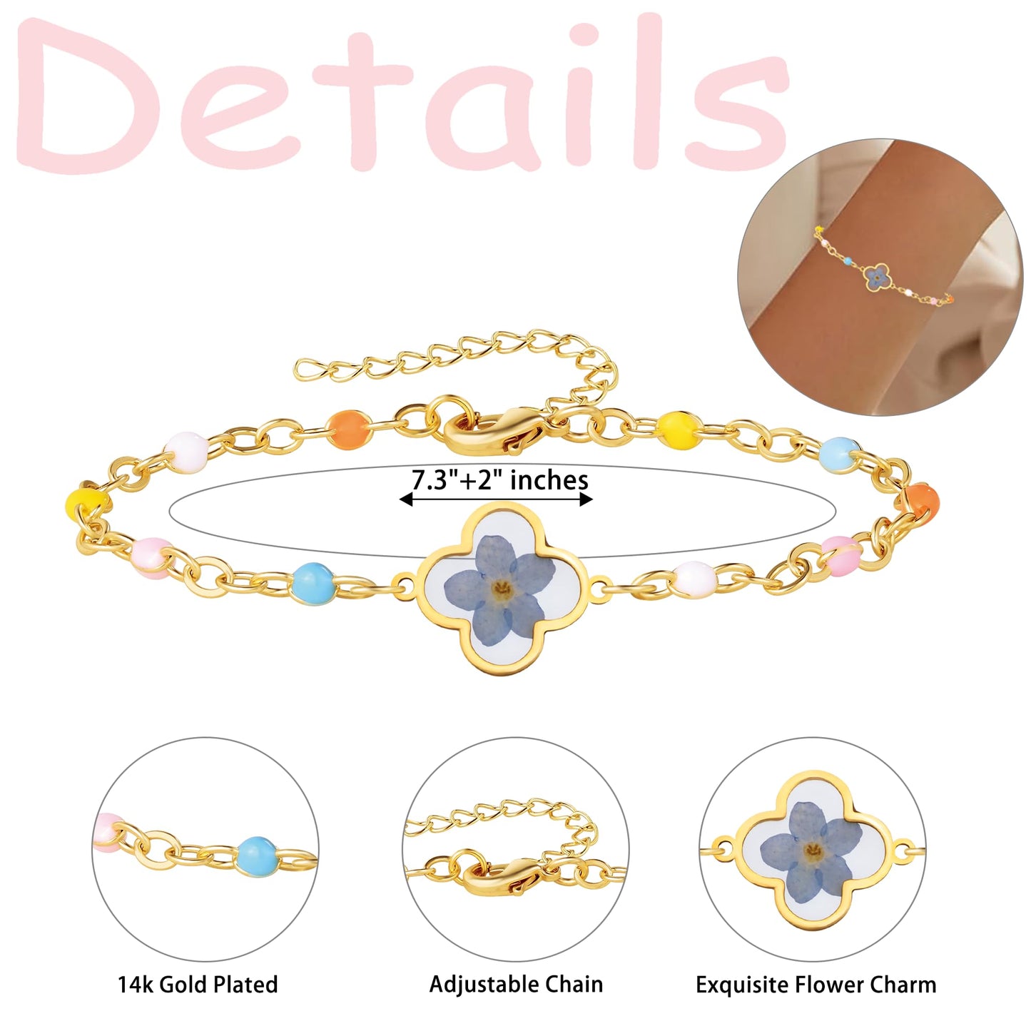 Miscarriage Gifts for Mother, Forget Me Not Flower Miscarriage Bracelet for Women Memorial to Stillborn Grief Sympathy Gift