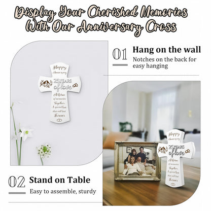 25th Anniversary Wedding Gifts for Wife Husband, Religious Cross Gifts for Women Men,25 Year Romantic Anniversary Marriage Gift for Her,Him,Couple,Parents,Friends,Wedding Anniversary Decorations