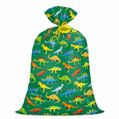 WRAPAHOLIC 56" Extra Large Dinosaur Gift Bag - Green Dinosaur Jumbo Bike Bag Gift Wrap for Girl Kids Boy Birthday, Baby Shower, Dino Party - 56" H x 36" W