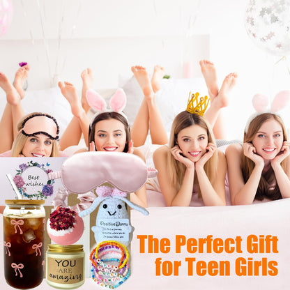 Gifts for Teen Girls, Graduation Gift for Her, Teen Girl Gifts Trendy Stuff, Birthday Gifts Set for Teenage Girls, Sister, Best Friend, Daughter - Pink Bunny