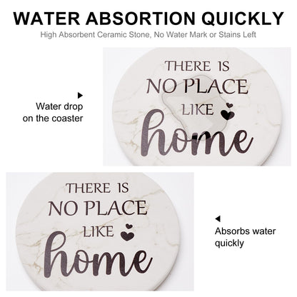 Housewarming Gifts for New Home Coasters Farmhouse Coffee Table Decor Set of 6 Pack Ceramic Cup Coaster Modern House Warming Gift Decorations Coster Cute Marble Drink Coasters Set