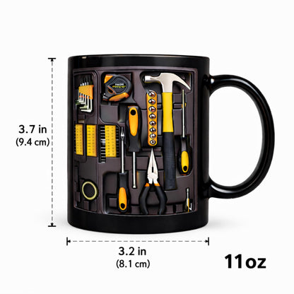 Mechanic Coffee Mug — Toolbox Design Ceramic Cup 11oz, Funny Gift for Mechanics, Handymen & Carpenters, Man Coffee Mug with Tools, Mechanics Tool Box Mug, Dishwasher Safe, Birthday & Christmas Gift