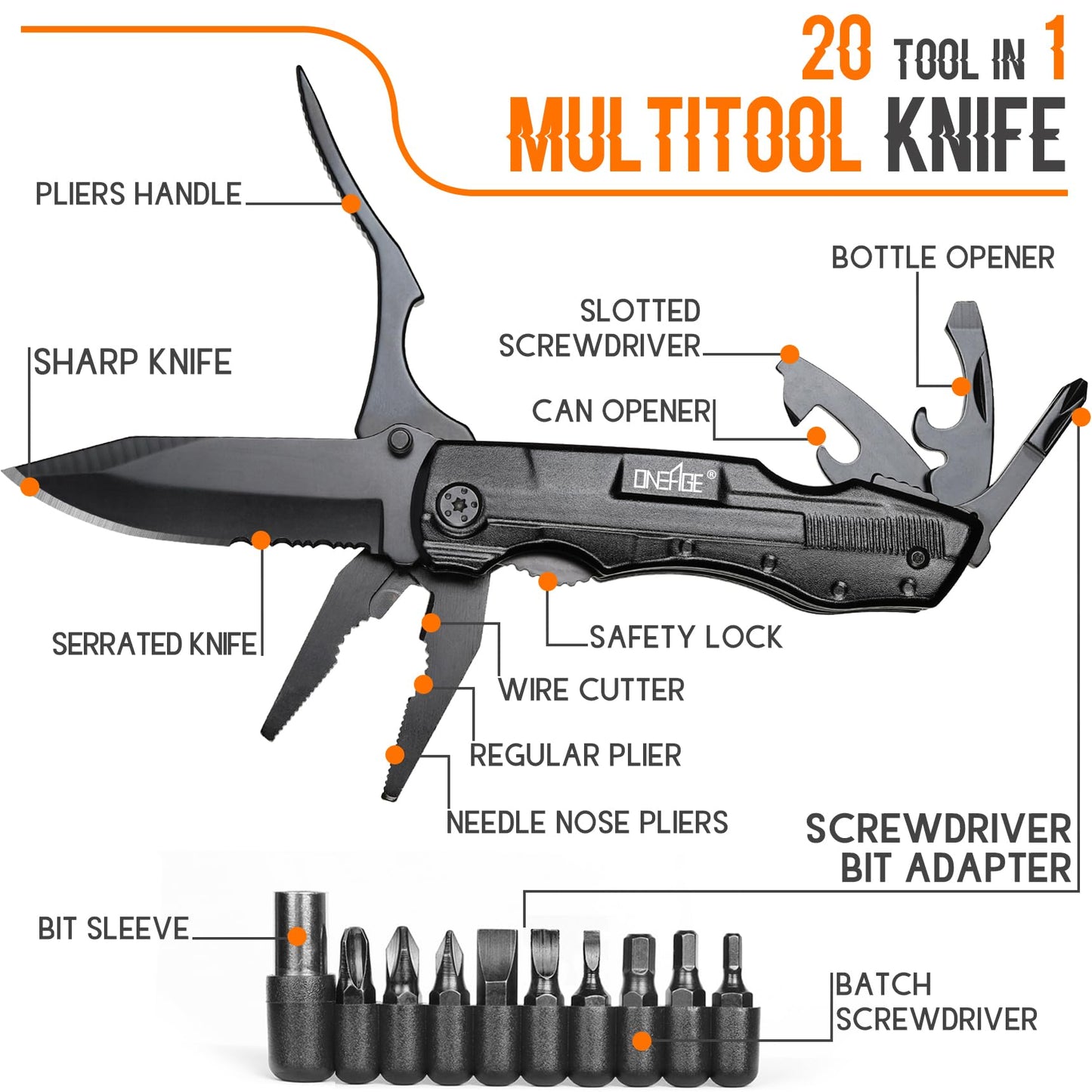 Gifts for Men Him Dad, Pocket Multitool Knife, Christmas Stocking Stuffers for Men, Anniversary Birthday Gifts for Husband, Boyfriend, Guy, Groomsmen, Fathers Day, Gadget for Hiking, Camping, Outdoor