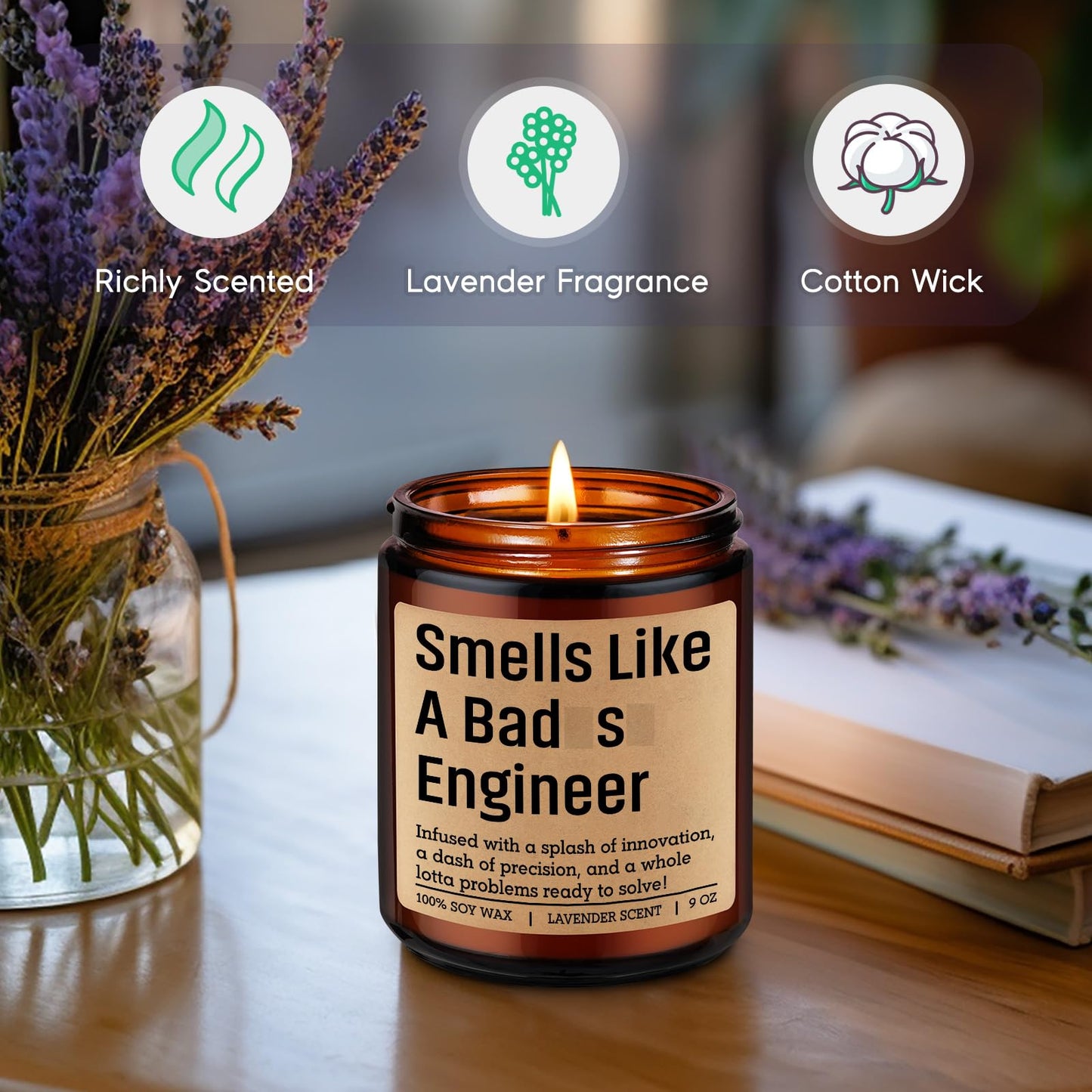 GSPY Candle, Engineer Gifts for Men, Women - Cool Graduation, Fathers Day, Birthday, Engineering Gifts for Engineers, Students, Grads - Mechanical Civil Electrical Software Aerospace Engineering Ideas
