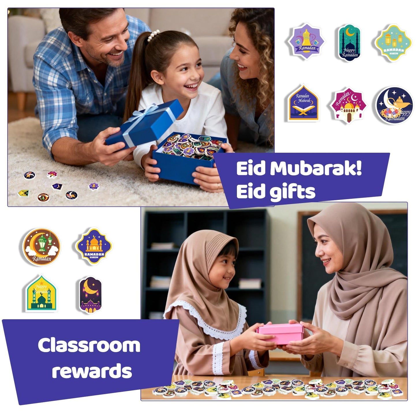 60 Pcs Ramadan and Eid Gifts Erasers Bulk, Eid Mubarak Gift Erasers for Boys and Girls, Ramadan Islamic Gifts for Eid Party Favors Supplies Classroom Activities Rewards Goodie Bag Stuffers