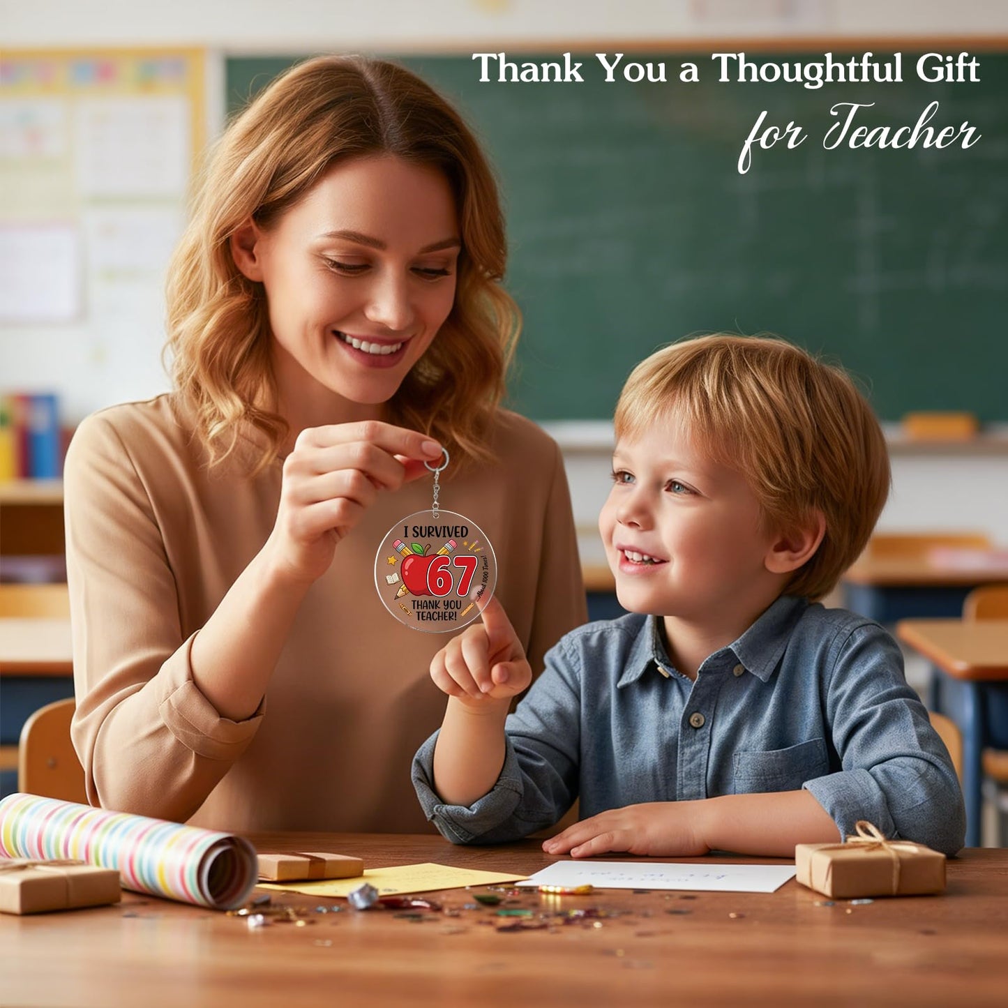 SICOHOME Funny Teacher Appreciation Gifts - Middle School Trendy 67 Meme Thank You Teacher Gifts for Women Men End of Year from Students Gen Z Teens 5th 8th Grade Graduation Ornament Decor