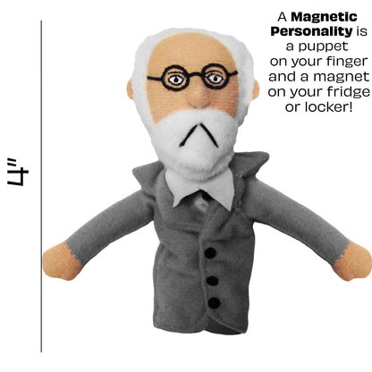 The Unemployed Philosophers Guild Sigmund Freud Magnetic Personality - Plush Finger Puppet and Refrigerator Magnet, Approx 4" Tall