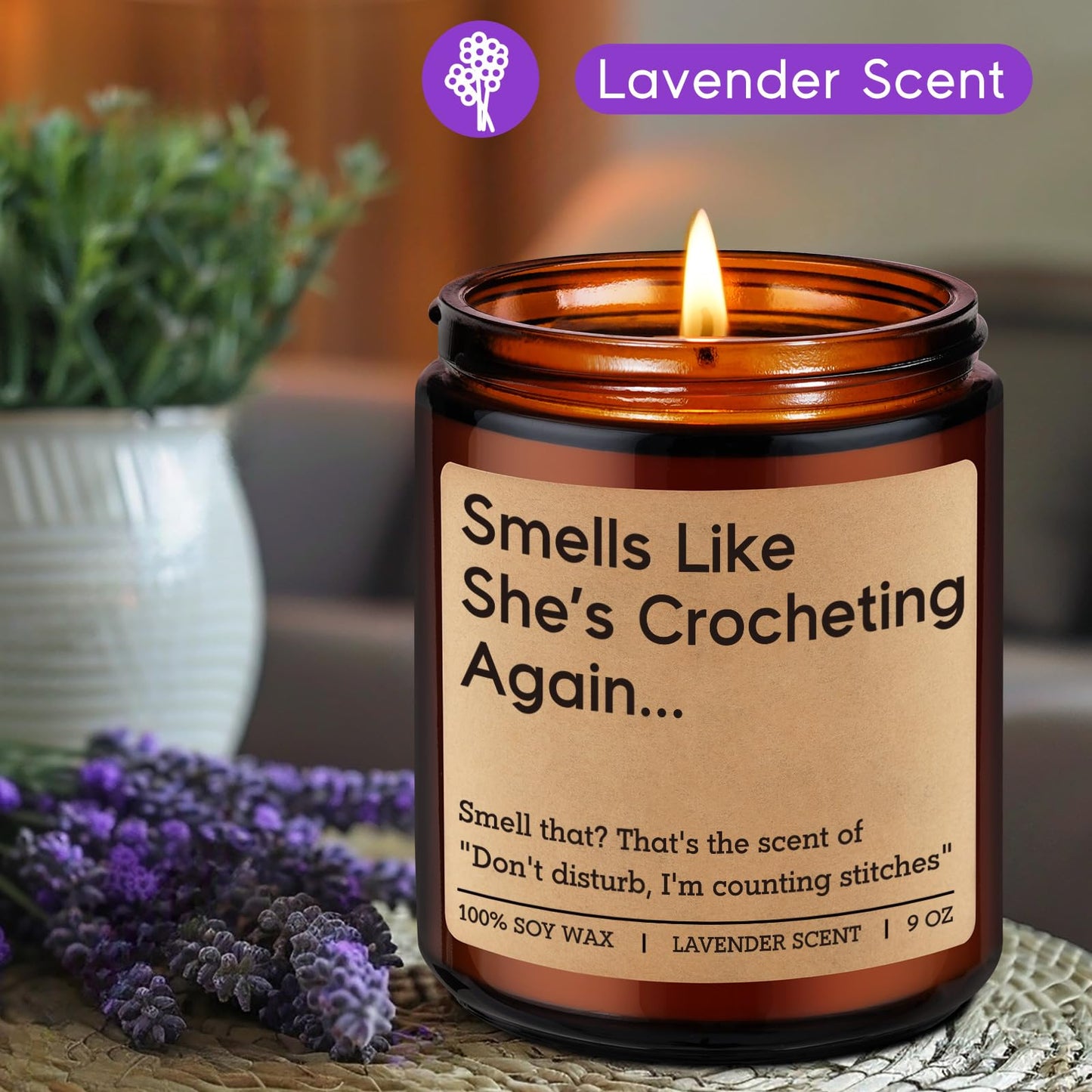 Fairy's Gift Candle Crochet Gifts for Women, Funny Gifts for Crocheters, Knitters, Crochet Lovers - Cool Ideas for People Who Crocheted, Mothers Day, Birthday Crocheting Presents for Knitting Crafter