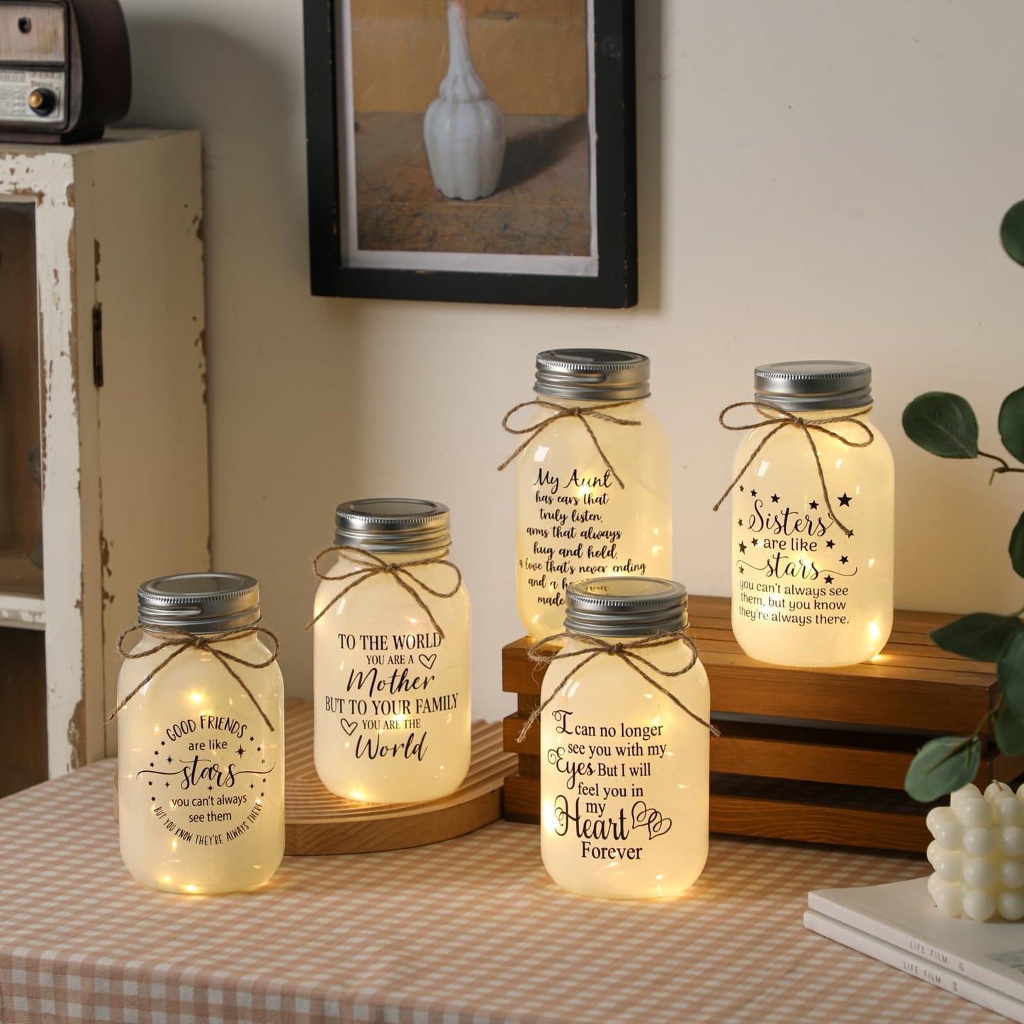 Maracco Mothers Day Aunt Gifts from Niece Nephew, Mason Jar Night Lights Birthday Gifts for Aunts, Auntie Gift Ideas, Best Aunt Ever Gift, Great Favorite Auntie Mason Jar (30oz)